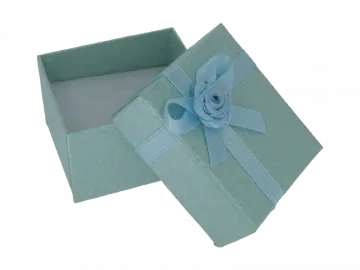 Ringbox Schmuckbox rechteckig hellblau ornament