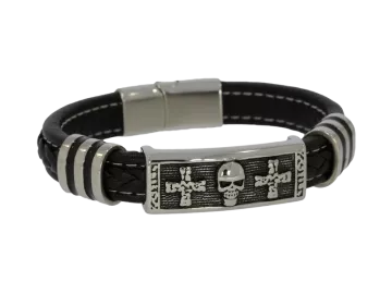 Armband Skull aus Leder mit Verlängerung