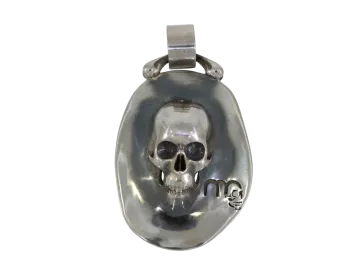 Pendant skull plate 925 silver