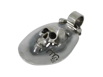 Pendant skull plate 925 silver