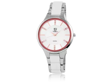 Pierrini ladies watch white&silver rosegold index