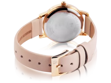 Pierrini Damenuhr mit Echtlederarmband Rose beige