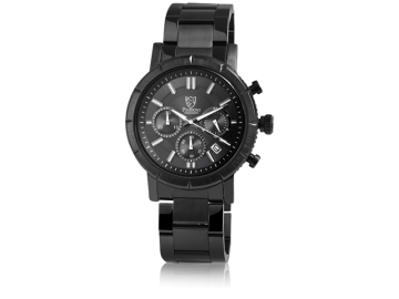 Pierrini Herrenuhr mit Edelstahlarmband schwarz