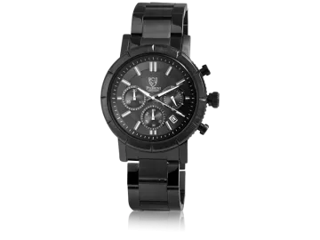 Pierrini men`s watch black with stainless steel strap