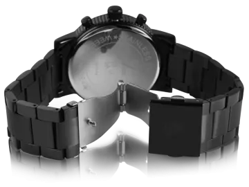 Pierrini Herrenuhr mit Edelstahlarmband schwarz