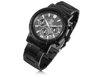 Pierrini Herrenuhr mit Edelstahlarmband schwarz