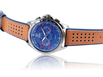 Pierrini Herrenuhr mit Oberseite Echtleder/ Unterseite Lederimitatarmband