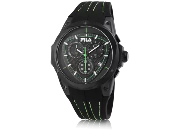 Fila men`s watch with black&green silicone strap