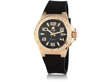 Carucci CA2230 automatic ladies watch black&rosegold