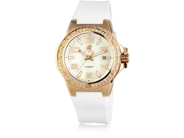 Carucci CA2213 automatic ladies watch white&rosegold