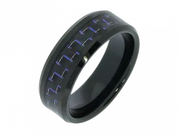 Modell Giselle - 1 Ring aus Wolfram mit Carboneinlage